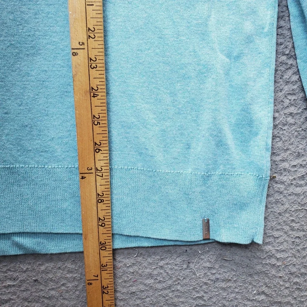 Calvin Klein Sweater Mens XL Blue Soft Knit Modal Blend Relaxed V-Neck Pullover‎